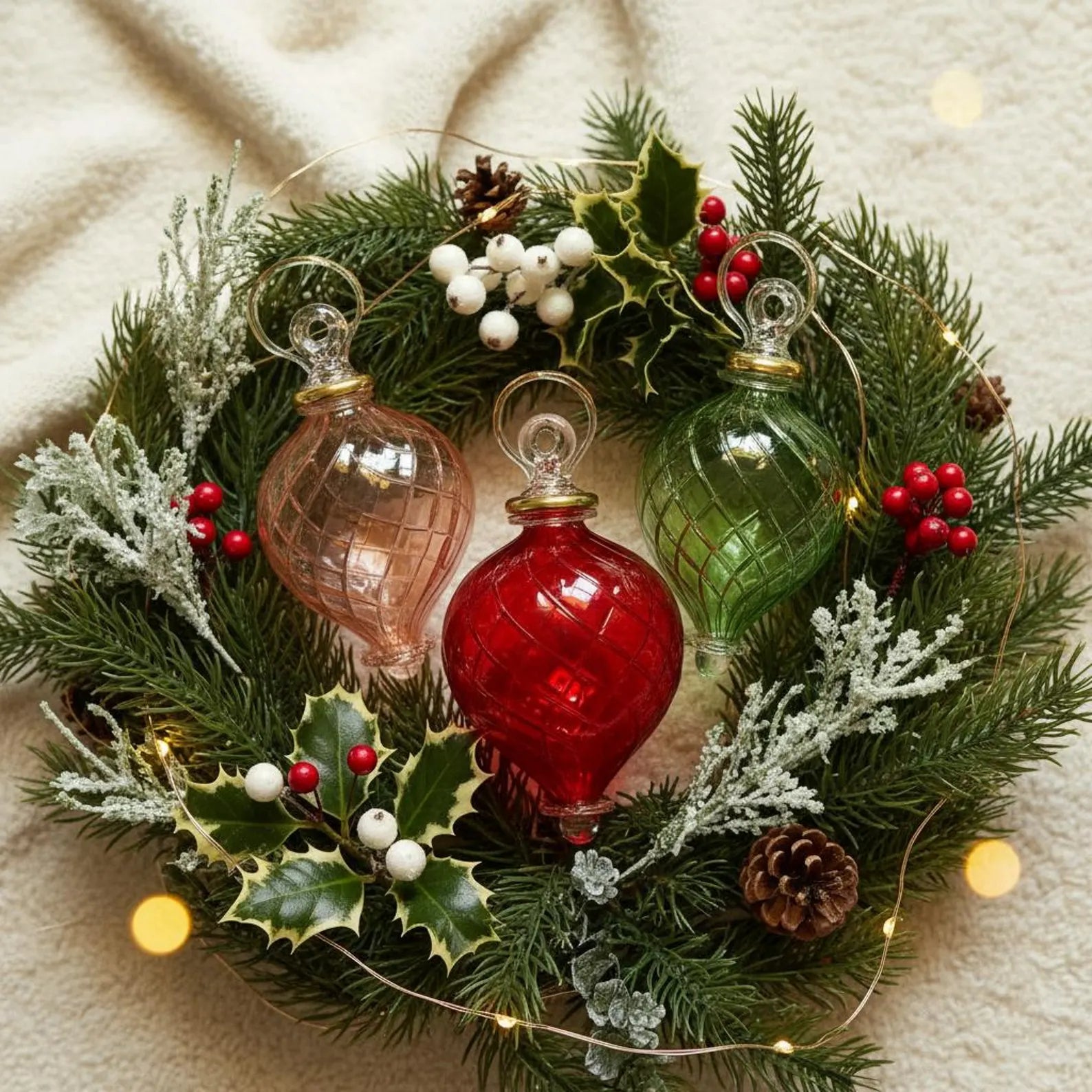 Blown glass Christmas ornament